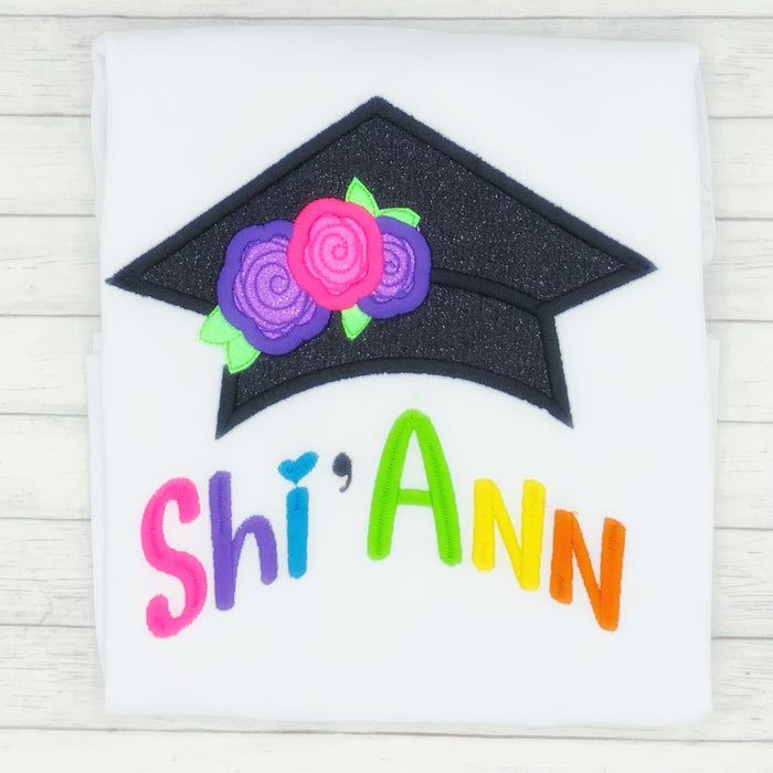 School - Graduation Cap w/ Flowers