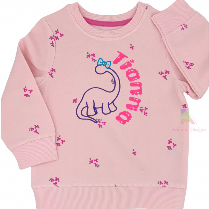 Toddler Sweatshirt (Pink) - Dino