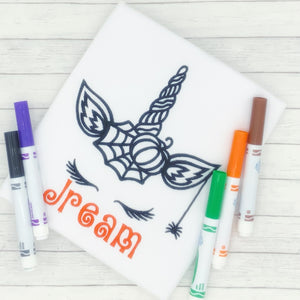 Halloween - Unicorn - Color Me Embroidery - Washable markers Included