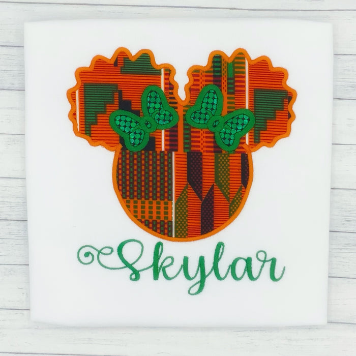 Puff Ponytails Name Shirt - African Print