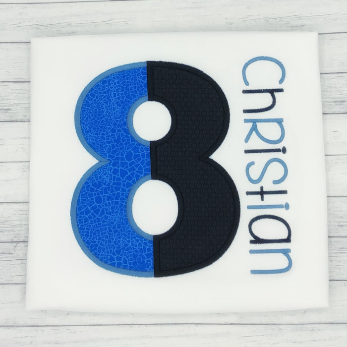 Boys Birthday Split Number Shirt (age 1-9)
