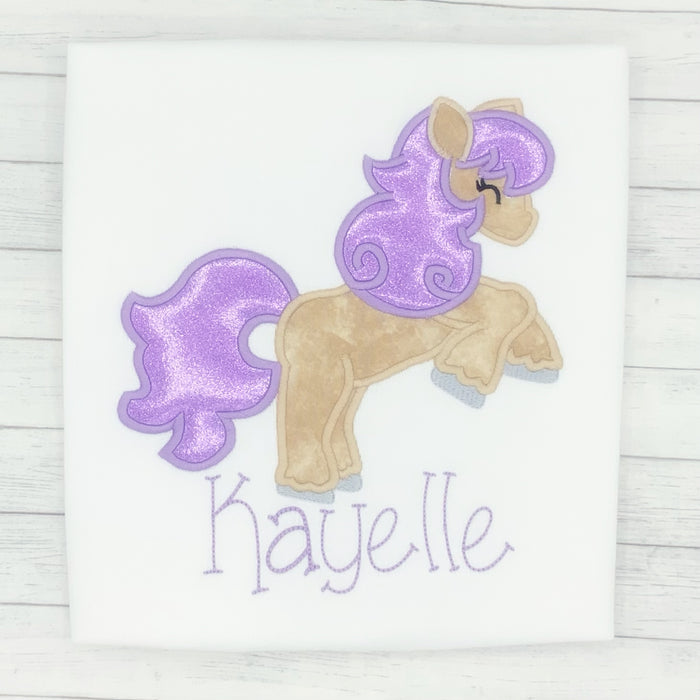 Pony w/ Purple Hair Name Shirt