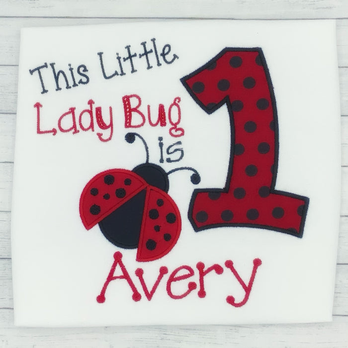 Little Lady Bug Girls Birthday Shirt (age 1-9)