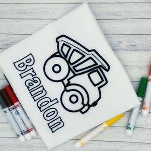 Color Me Embroidery - Dump Truck - Washable Markers Included