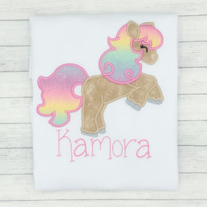 Pony w/ Ombre Hair Name Shirt