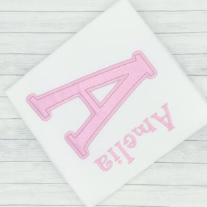 Name Shirt Pink Glitter Letter