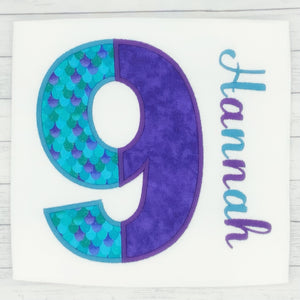 Girls Birthday Split Number Shirt (age 1-9)