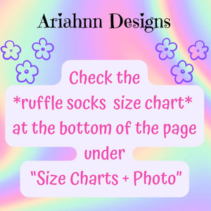Ruffle Socks - Lavender w/ White Dots Ribbon (detachable)